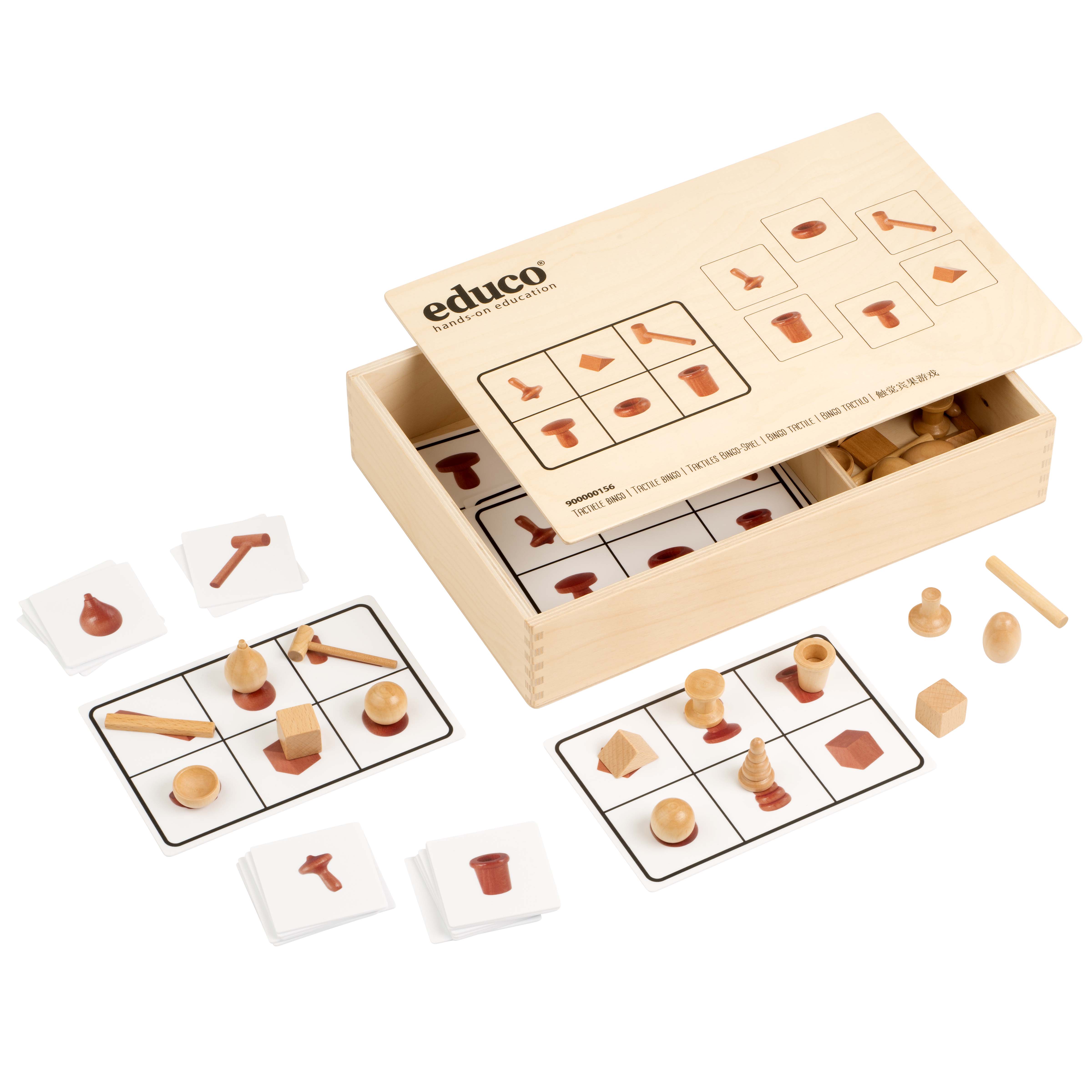 Taktiles Bingo – Fühlspiel aus Holz, ab 5 Jahre