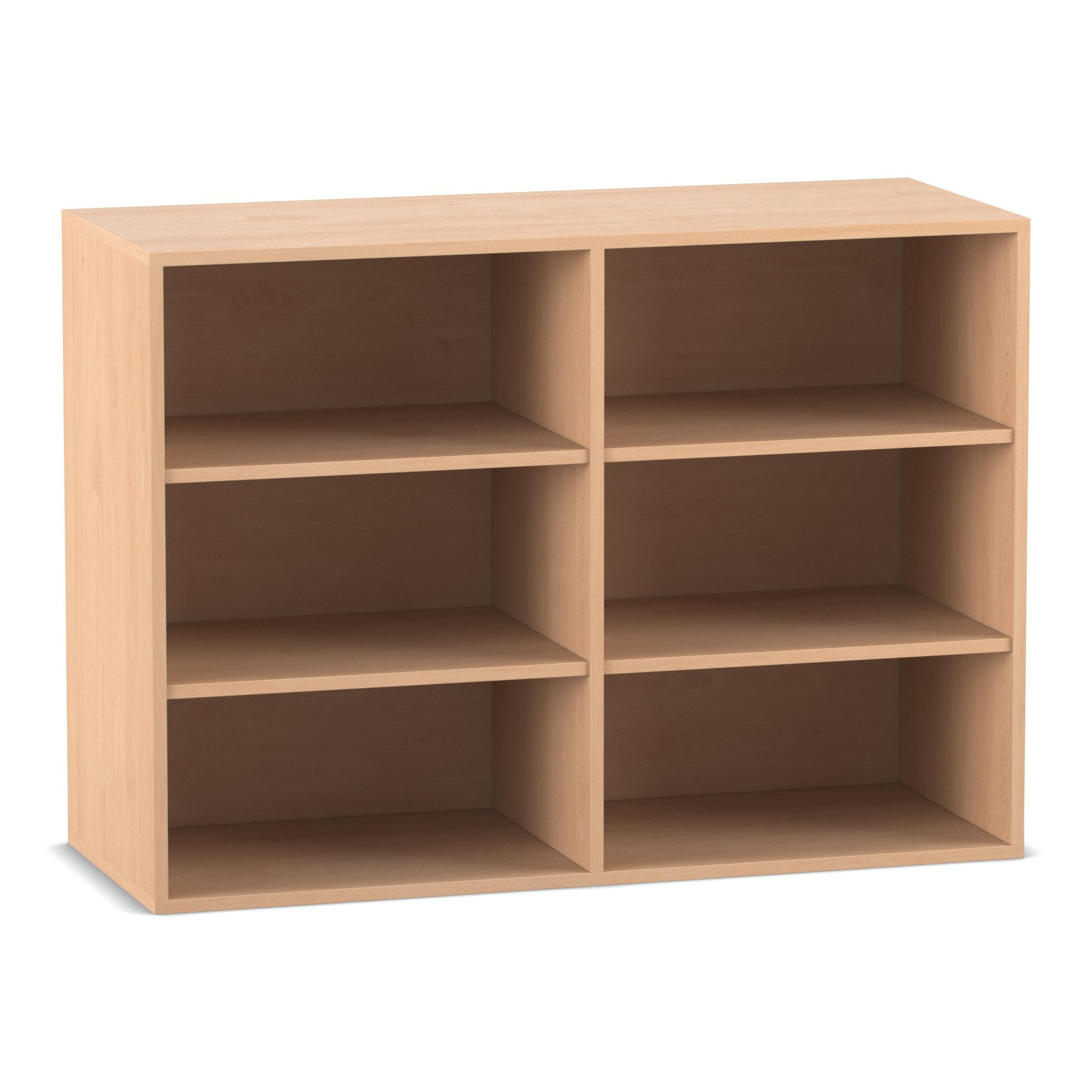 Flexeo Aufsatzregal, Buche hell, 6 Fächer, HxBxT: 90,9 x 126,4 x 38 cm