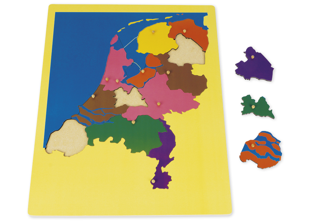 Montessori Puzzlekarte Niederlande, 12 Provinzen