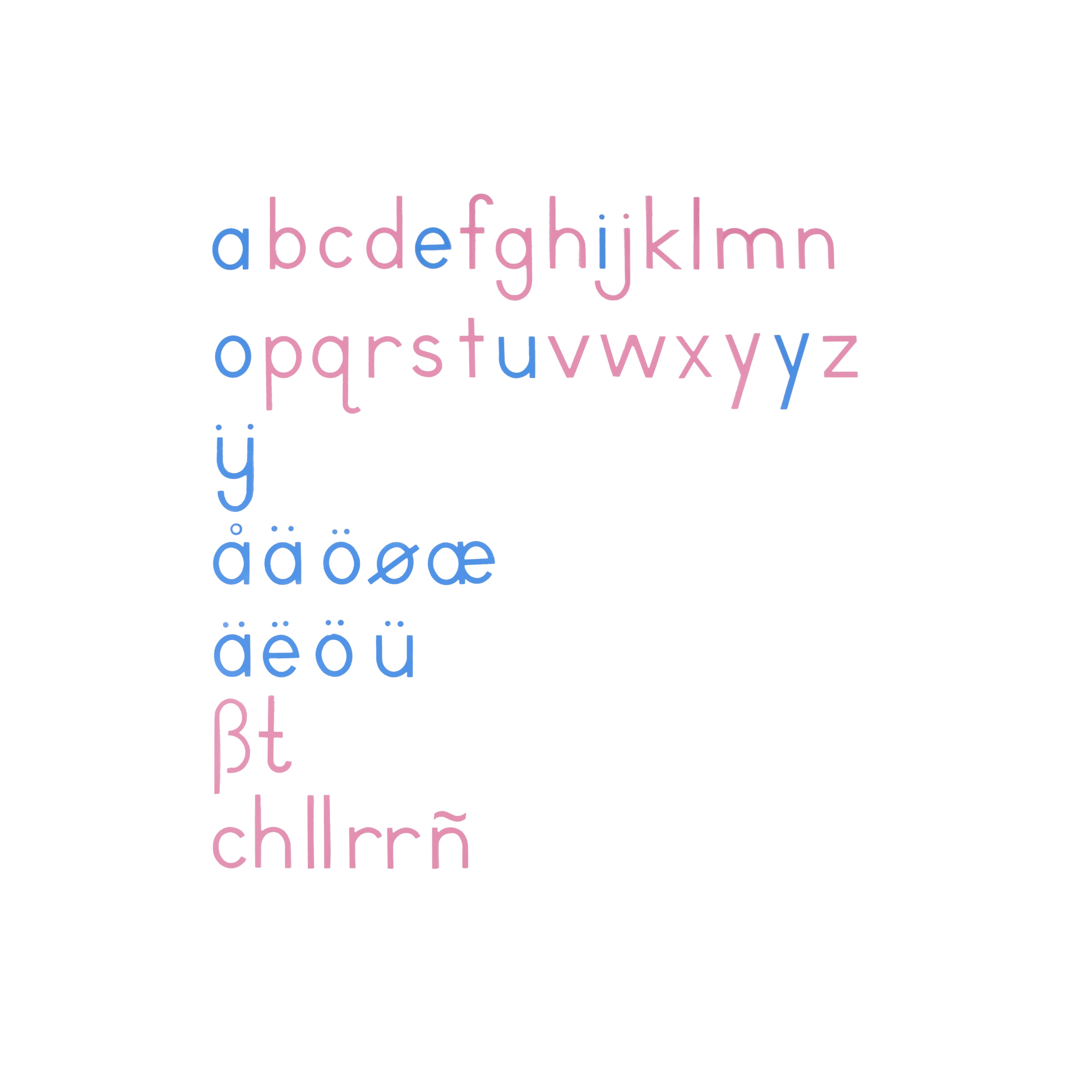 Bewegliches Alphabet, groß: Druckschrift (englisch) - Montessori Sprache