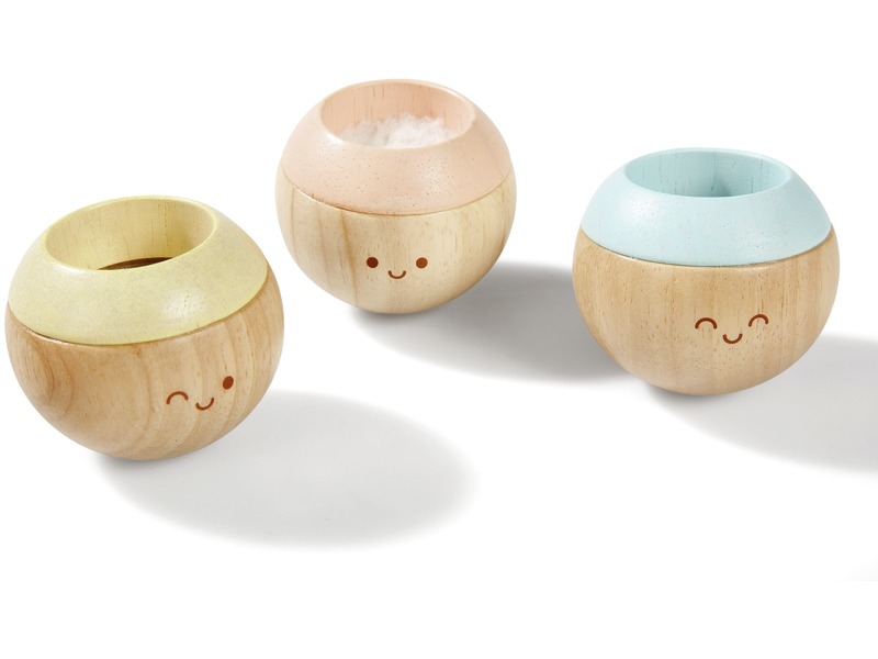Holzrasseln Sensorik für Babys, 3 Stück, ab 6 Monaten