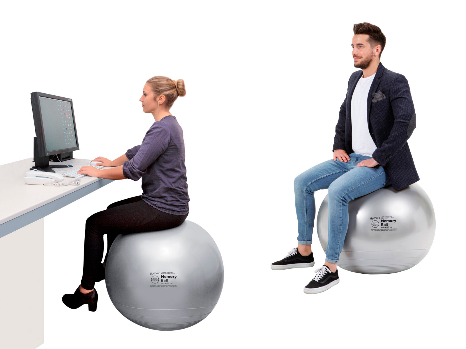 Gymnastikball Gymnic Memory Ball, Ø 55 cm, BRQ, grau
