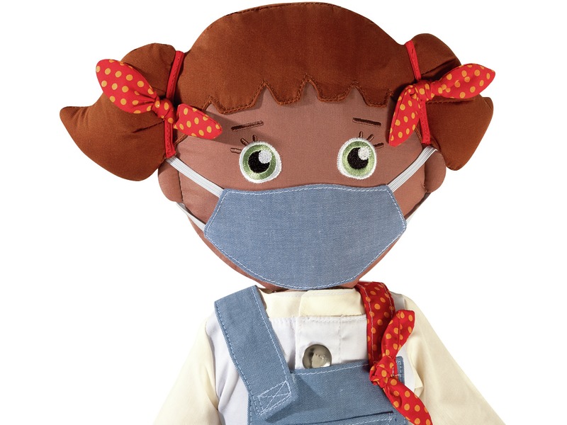Rollenspielzubehör Gesundheit, Maske aus Stoff, ab 1 Jahr, himmelblau