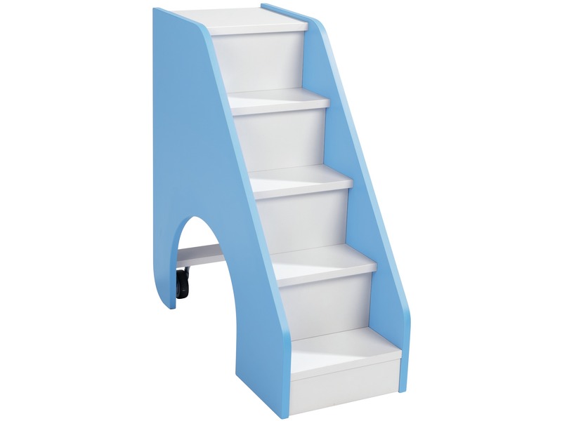 Mobile Treppe Extra für Krippe und Kita, Höhe 74 cm, blau