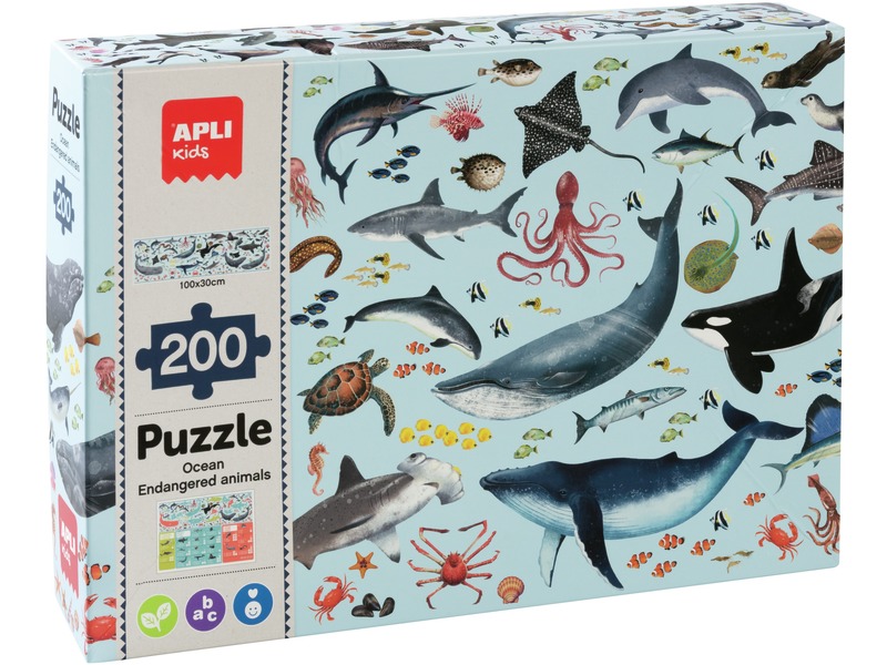 Puzzle Bedrohte Tiere Ozean zum Artenschutz, ab 6 Jahren