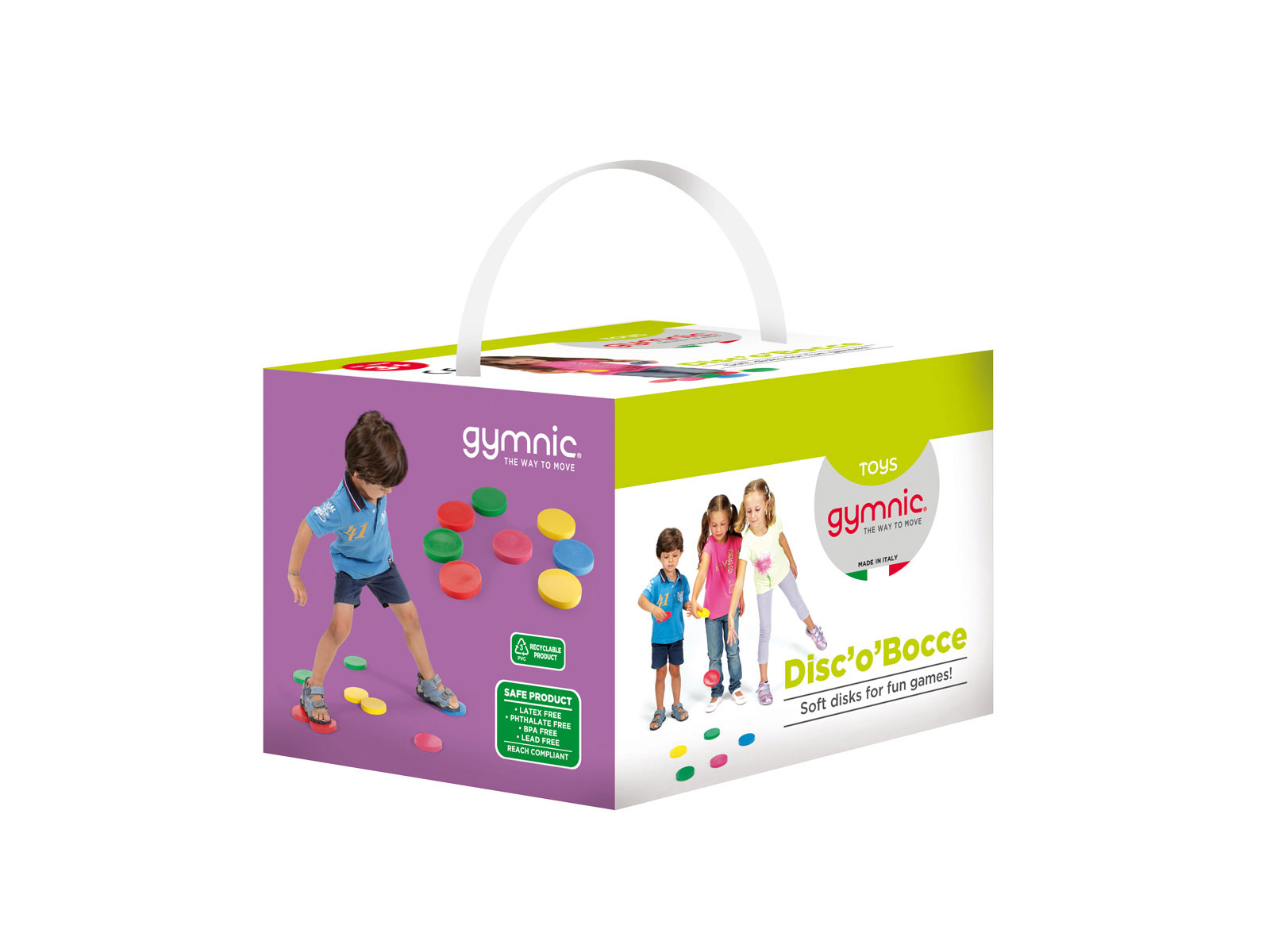 Spielscheiben Gymnic Disc'o'Bocce, Ø 95 mm, 9er-Set, farblich sortiert