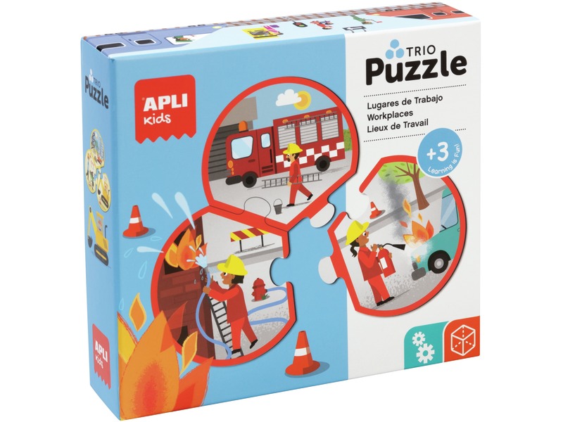 Puzzle Trio Die Berufe, Arbeitssituationen zusammensetzen, ab 3 Jahren