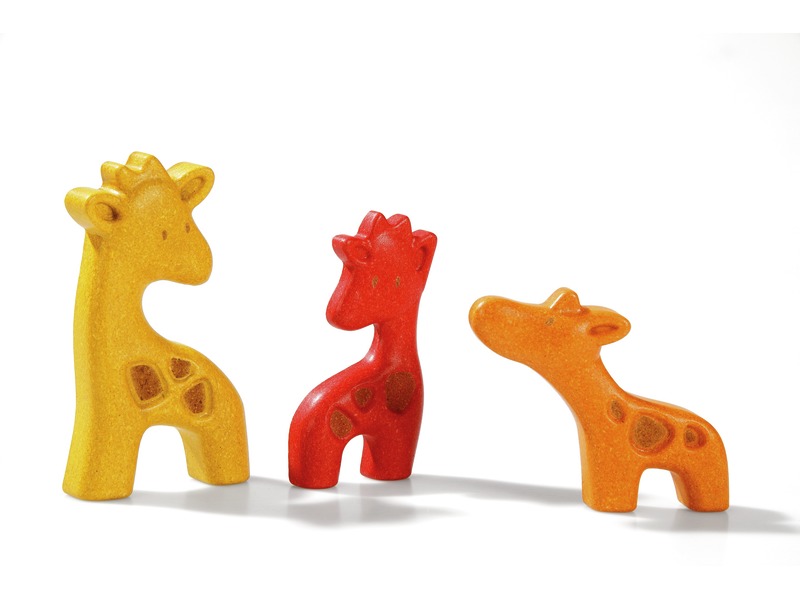 Ökologisches Steckspiel Giraffen, Farben und Größen, 3 Teile, ab 18 Monaten