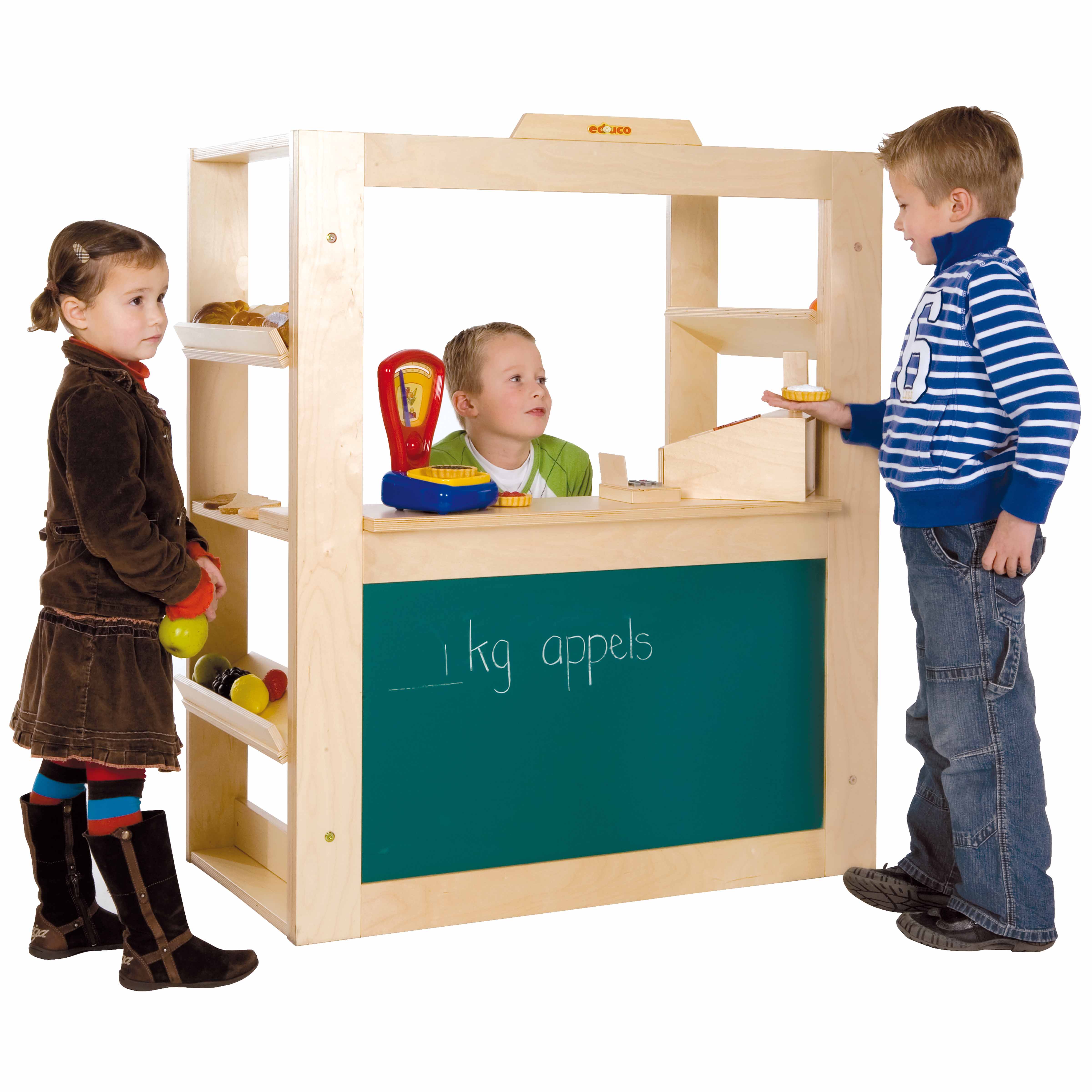 Educo Laden-Spielhaus mit Tafelfläche, ab 4 Jahren