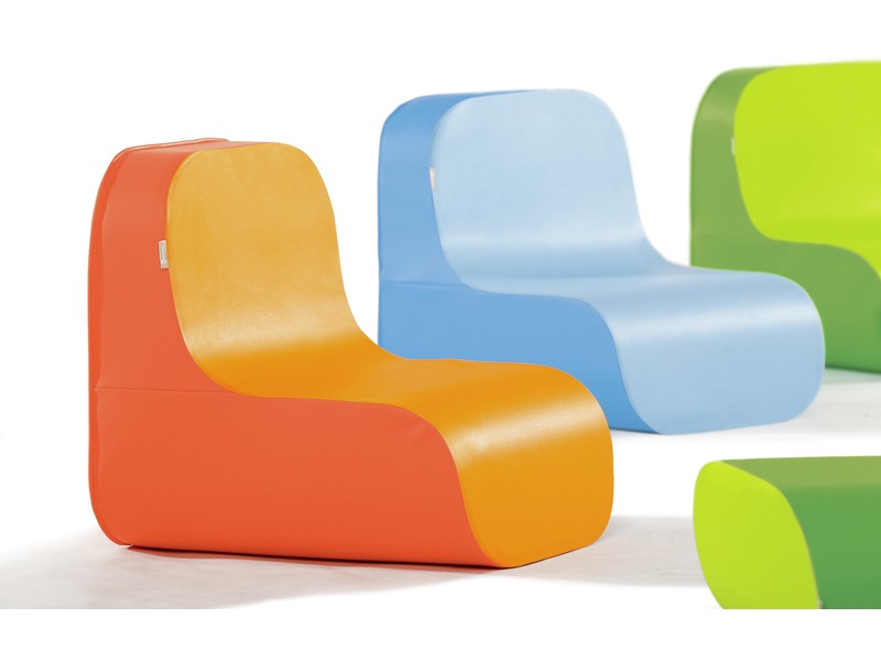 Bodensessel Tic Tac aus Schaumstoff, ab 18 Monaten, orange/hellorange