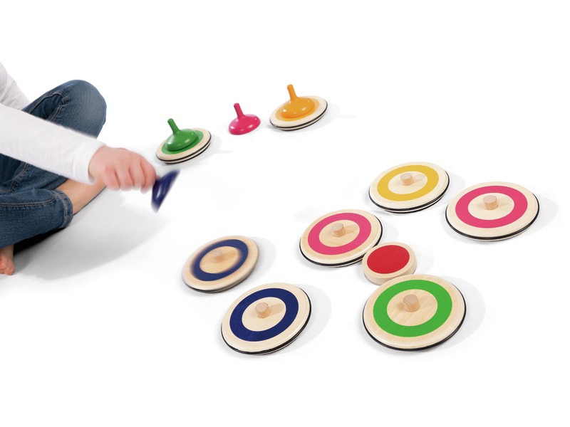 Curling-Spiel für drinnen aus Holz mit 8 Pucks und Zielscheibe, ab 6 Jahren