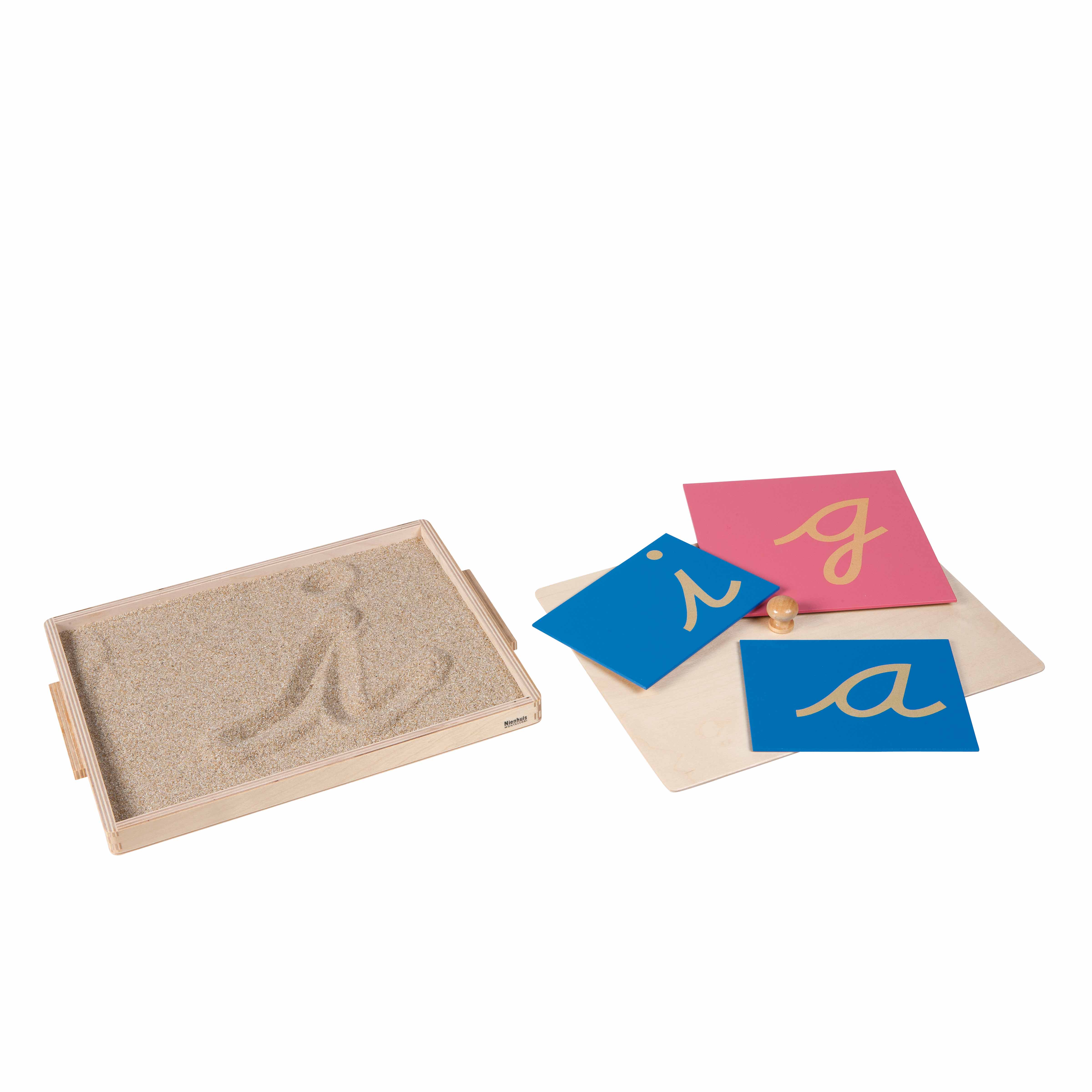 Kasten mit Sand für Schreibübungen - Montessori Sprache