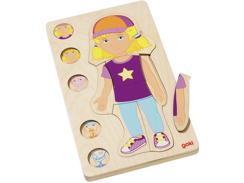 Schichtpuzzle Der menschliche Körper Mädchen aus Holz, 5 Ebenen, ab 4 Jahren