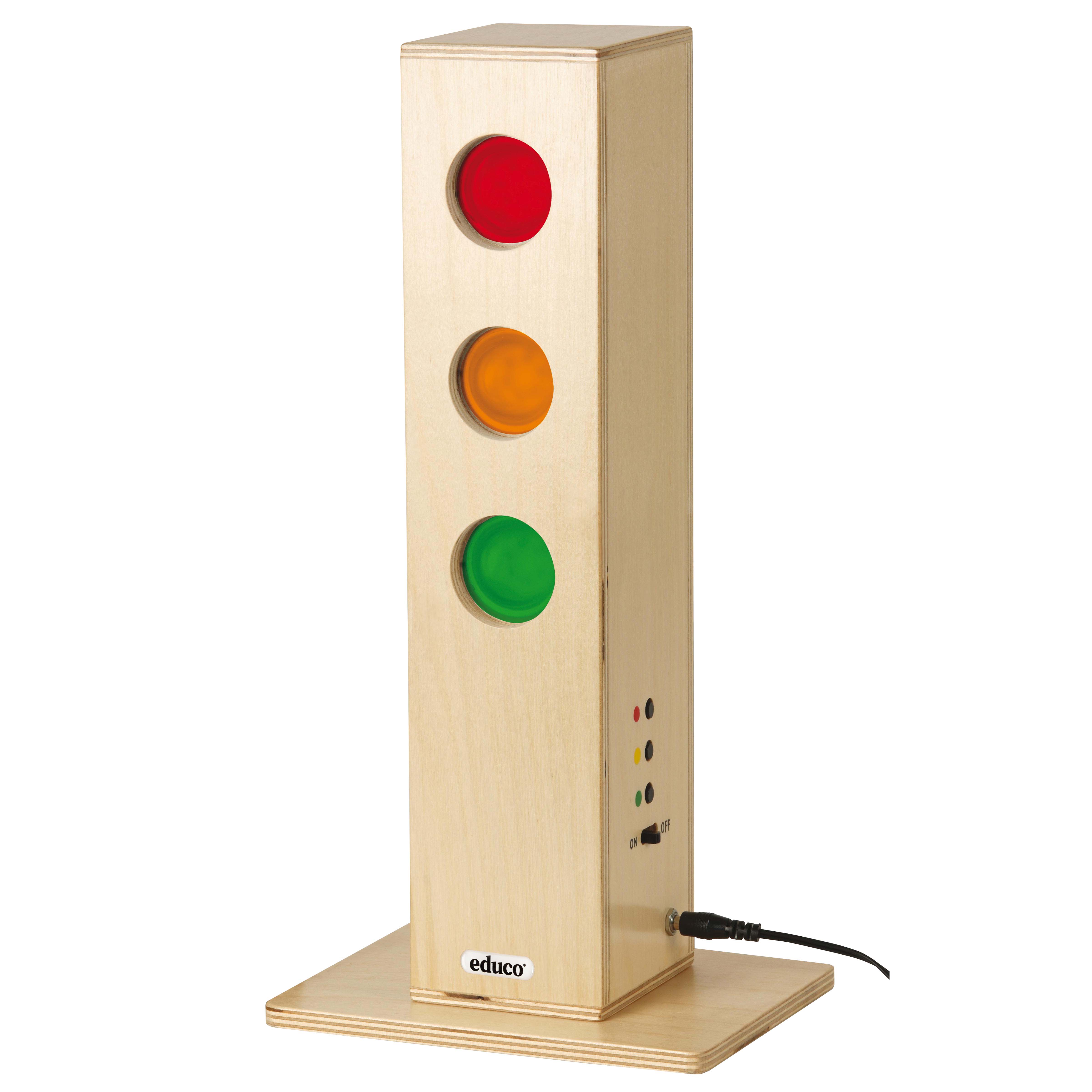 Signalampel aus Holz - elektrische Ampel für Arbeitsstatus
