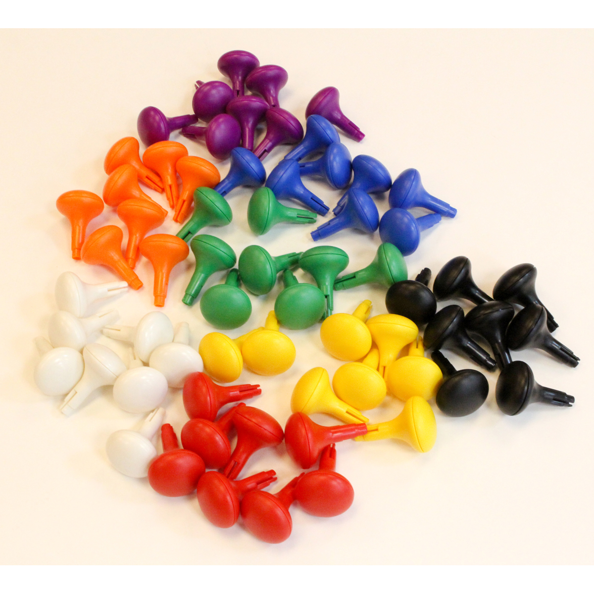 Jumbo Stecker 128er Set, Pilzform in 8 Farben, Ø5 x 7 cm, ab 1 Jahr