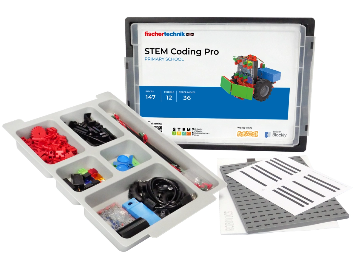 fischertechnik STEM Coding Pro, Robotik-Baukasten für die Grundschule