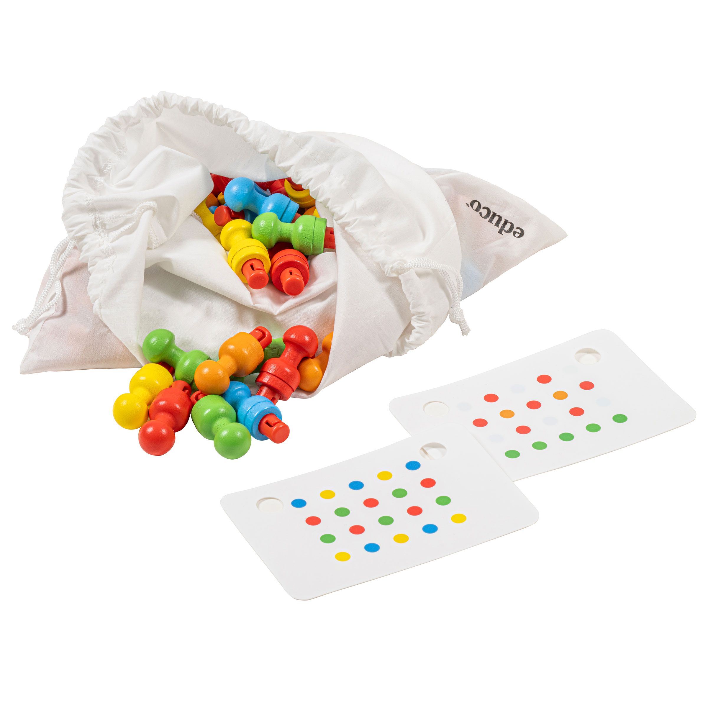 Educo GRID Steckspiel-Set mit Steckstiften, Holz