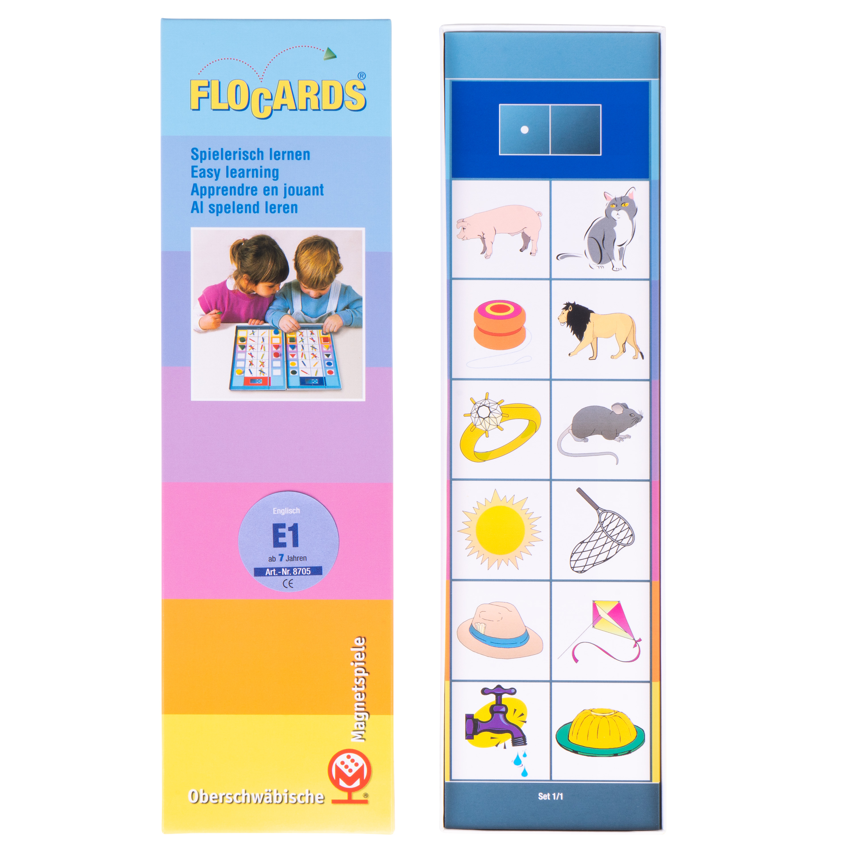 Lernkarten, Flocards Grundschule, Englisch E1, englische Version, 24-teilig