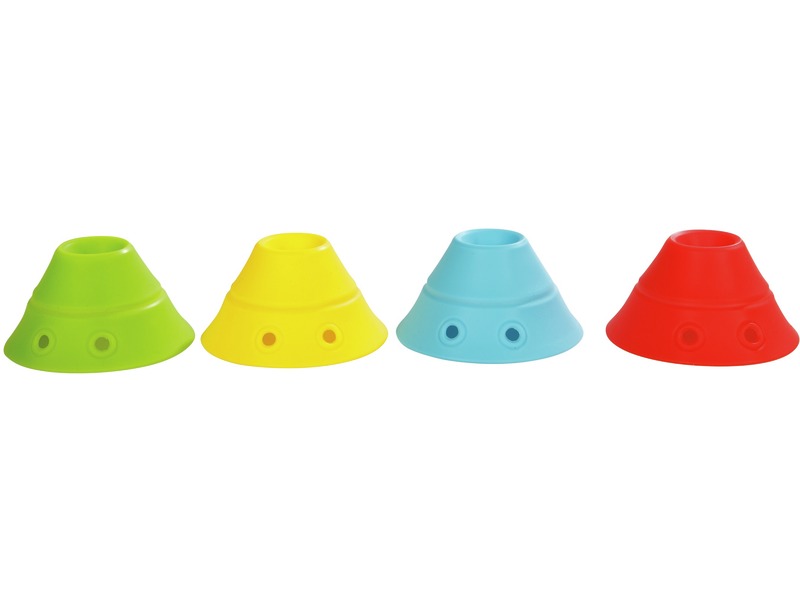 Fidget-Kegel Hix aus Silikon zum Stapeln, 4 Stück, ab 2 Jahren, pastell
