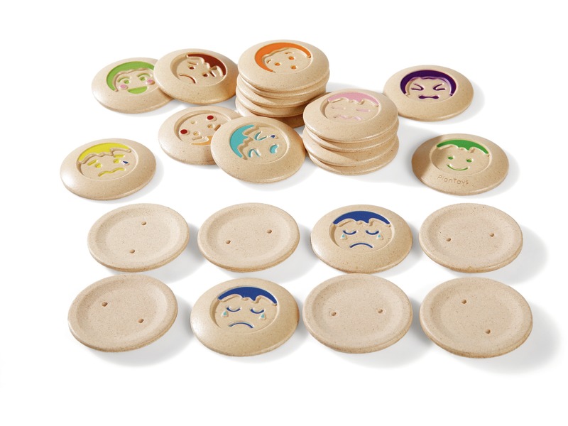 Merkspiel Emotionen aus Holz, 24 Teile, Gefühle erkennen, ab 2 Jahren