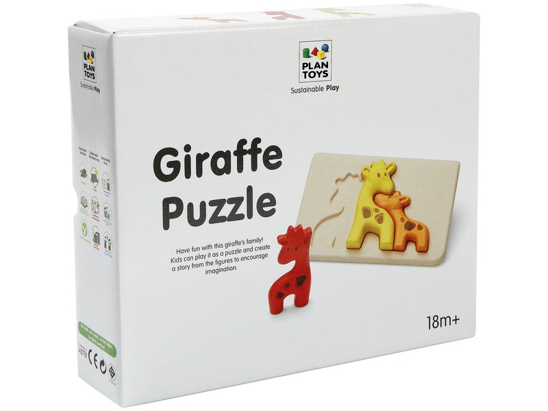 Ökologisches Steckspiel Giraffen, Farben und Größen, 3 Teile, ab 18 Monaten