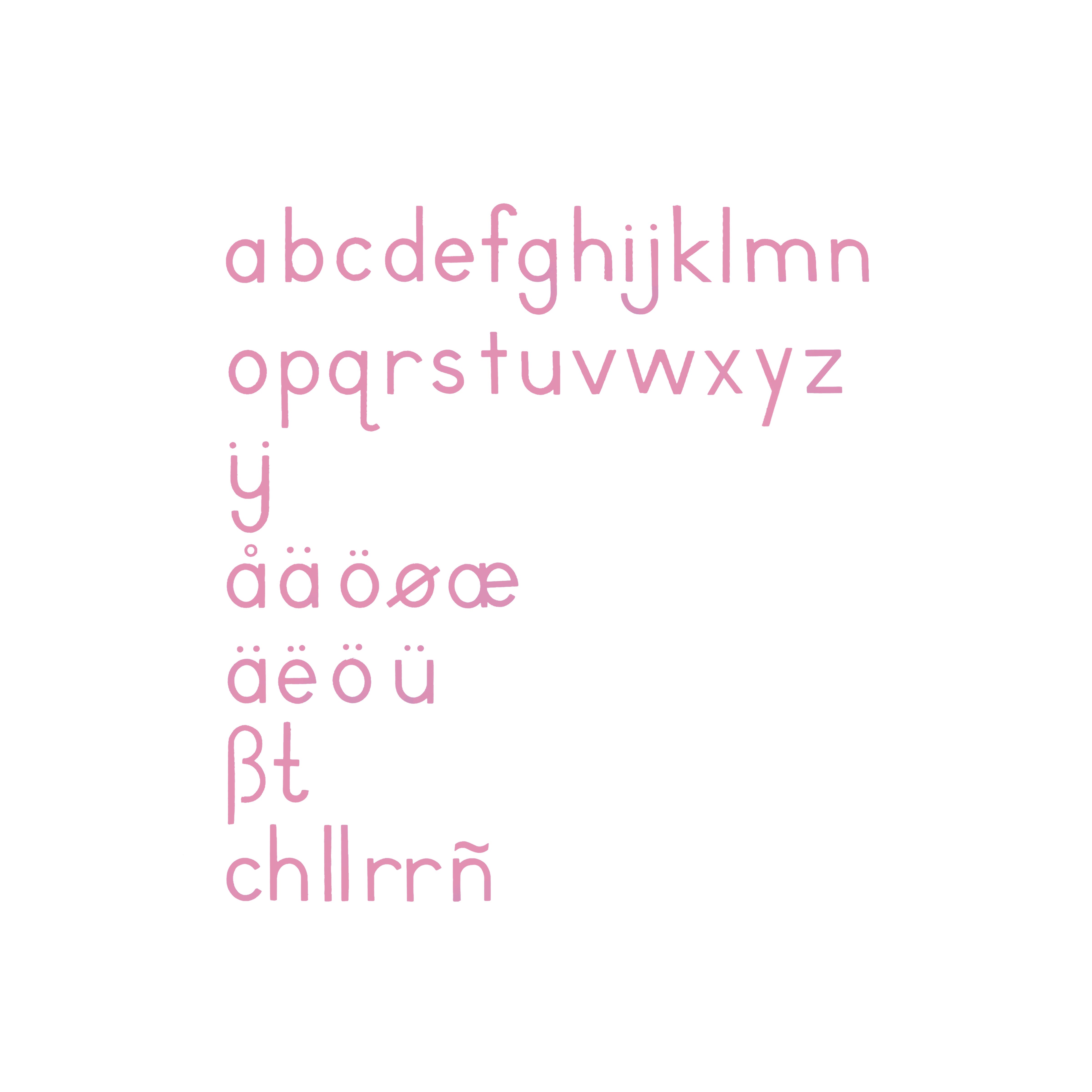 Bewegliches Alphabet, mittel: Druckschrift, blau (englisch) - Montessori Sprache
