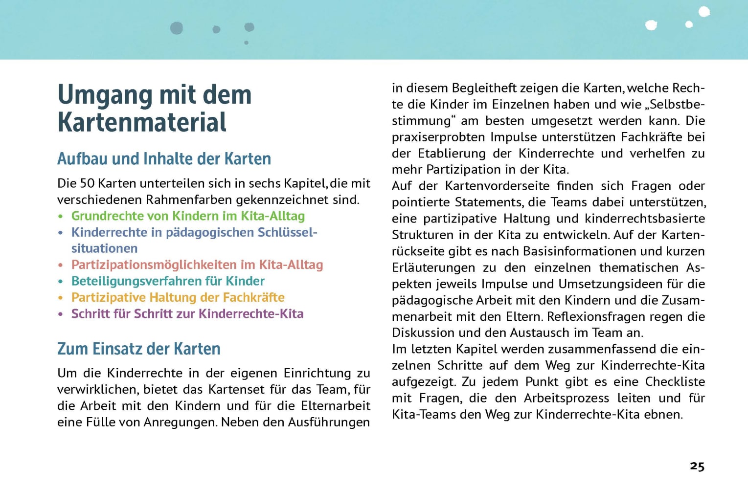 Schritt für Schritt zur Kinderrechte-Kita, Kartensatz, 1-10 Jahre
