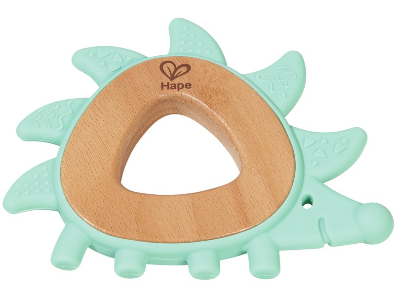 Beißring Igel aus Holz und Silikon, ab 0 Jahren