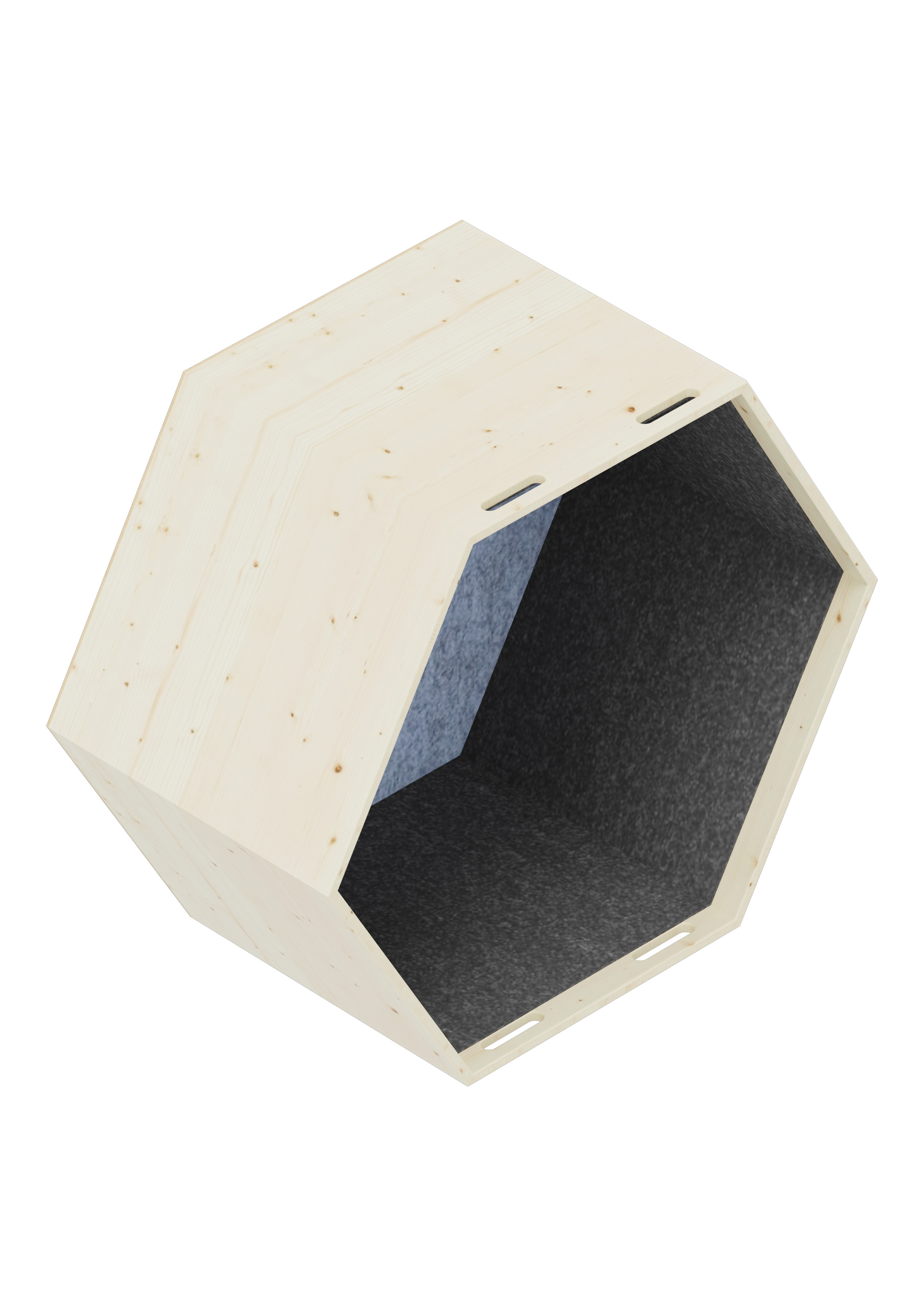 Lernwabe® Flip Ganze Wabe Größe M, Seiten grau, Rückwand hellblau