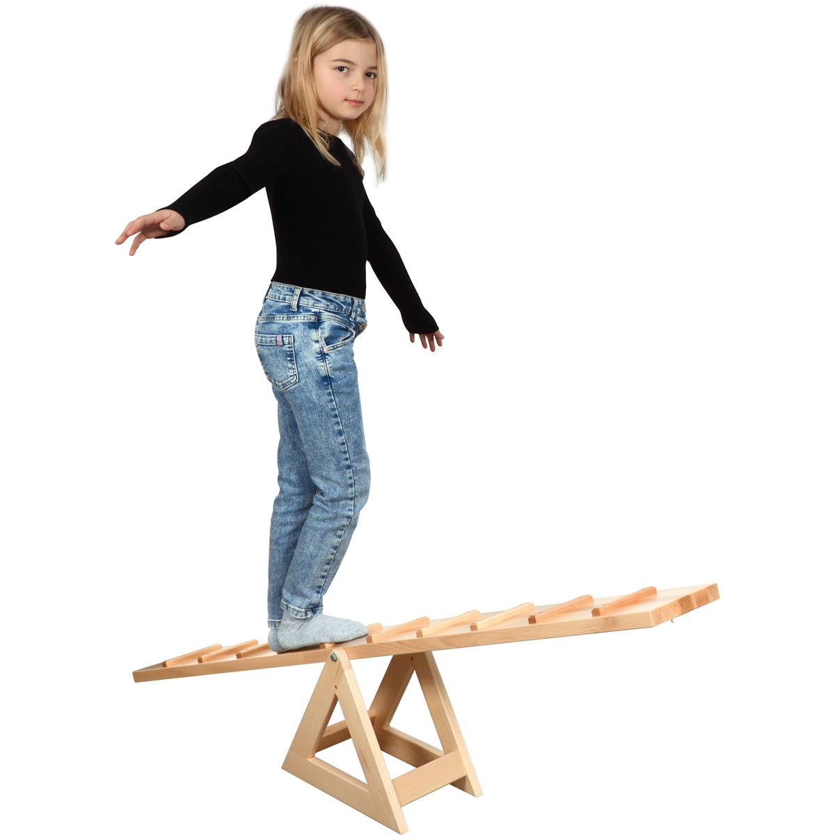 Laufwippe aus Holz, 170 x 17 x 26 oder 32 cm, max. Tragkraft 35 kg