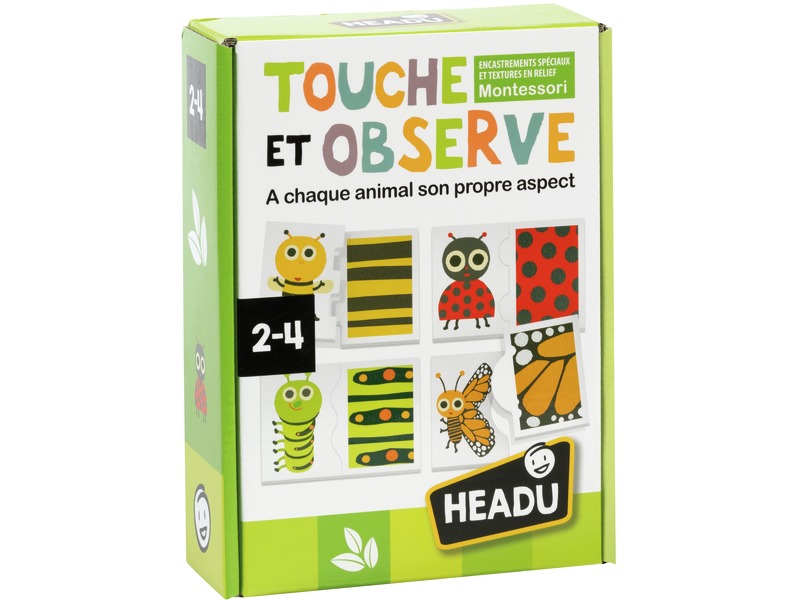 Taktile Puzzles Tiere mit 2 Teilen, Oberflächen ertasten, ab 2 Jahren