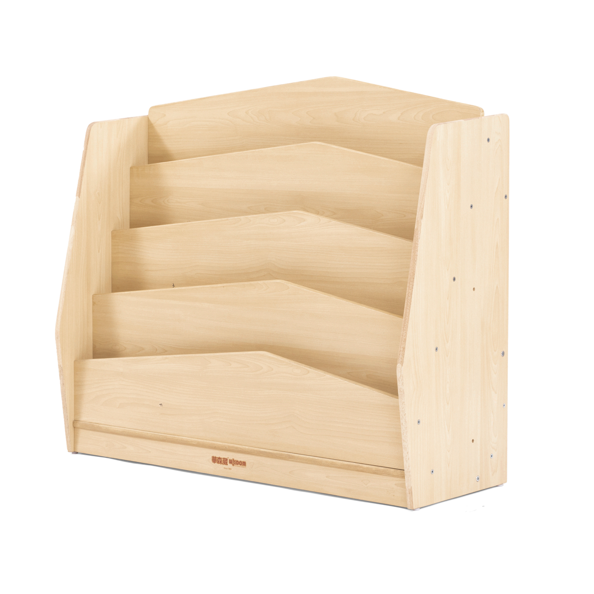 Kinder-Bücherregal, 4 Fächer, frontale Präsentation, 100x40x87 cm, Ahorn
