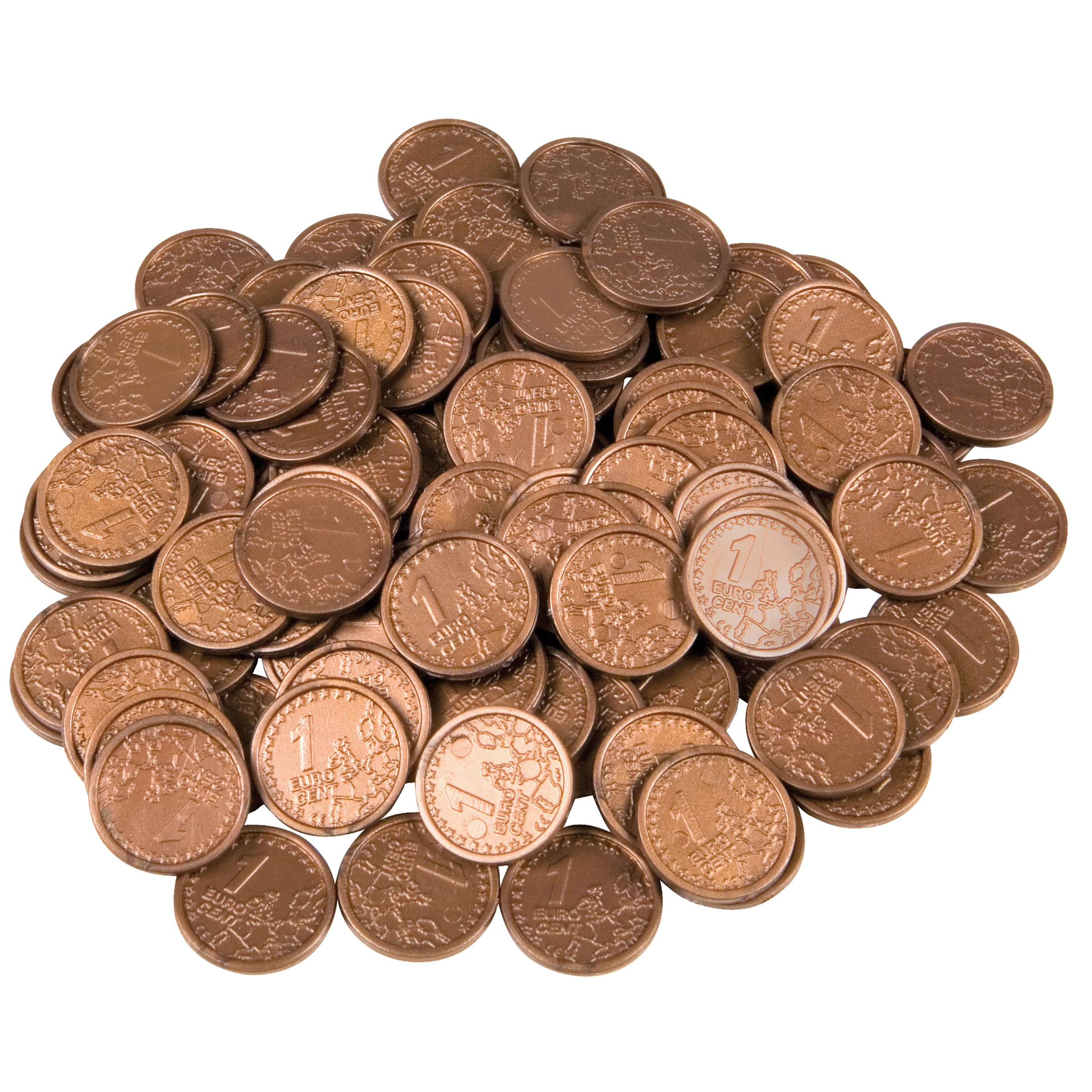 Euro-Spielgeld 1-Cent-Münzen, 100 Stück, waschbar