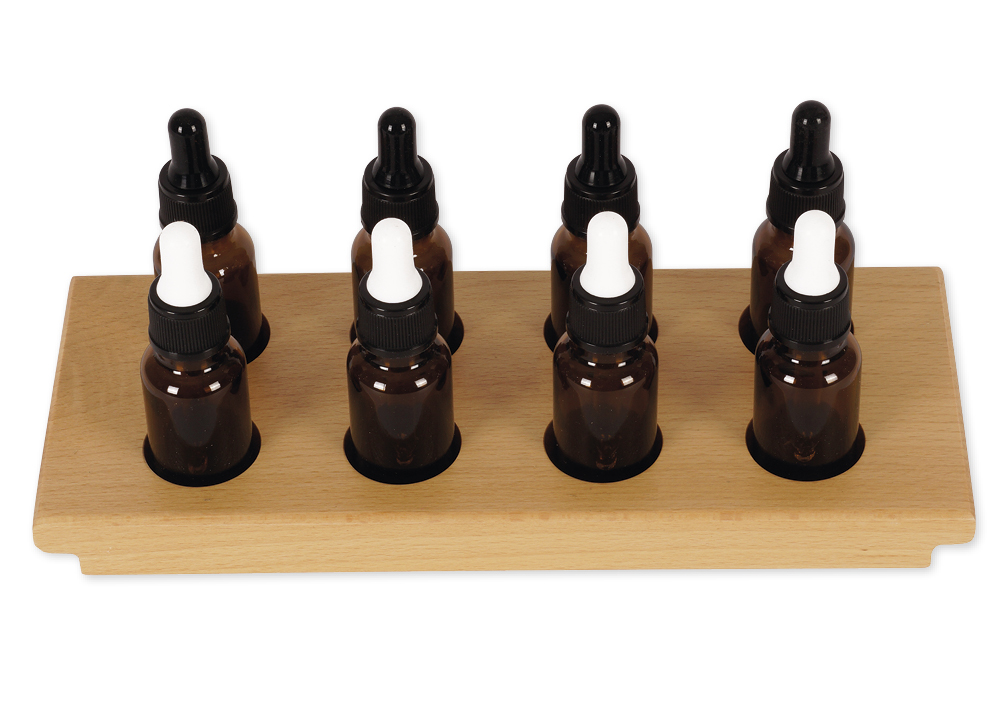 Montessori Geschmacksgläser, 8 Flaschen mit Pipetten