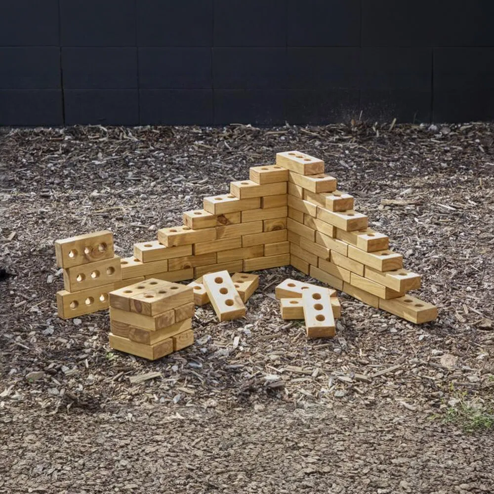 Große Holzbausteine, 30er Set, Outdoor