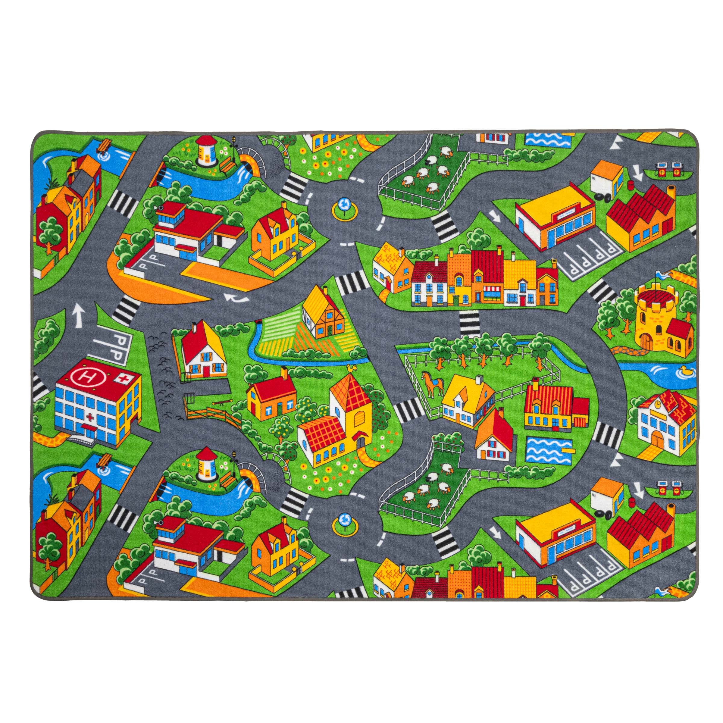 Verkehrsspielmatte Stadt, 200 x 140 cm, ab 3 Jahren