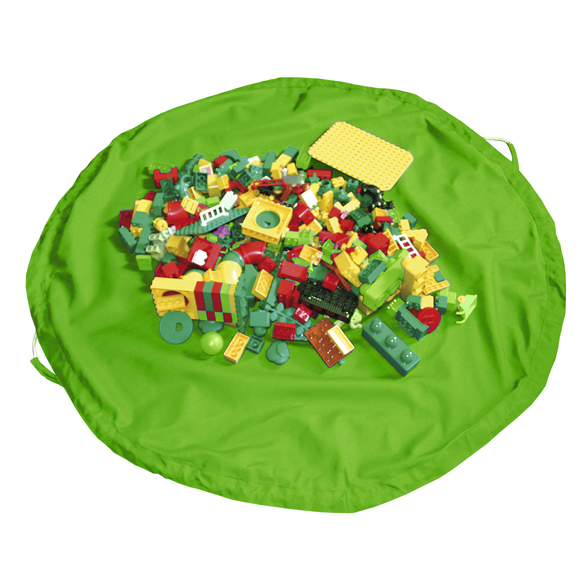 Aufräumsack Spieldecke, grün, Ø 135 cm, innenliegender Tunnelzug mit 4 Schlaufen