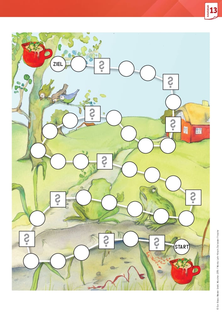 Arbeitsmaterial Grundschule. Fabeln für den Deutschunterricht. Die beiden Frösche, Heft, Klasse 2 bis 5