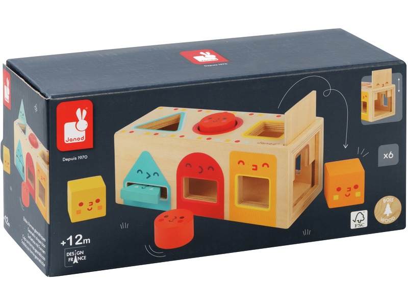 Formenbox Geometrie, Sortierspiel mit 6 Teilen, ab 1 Jahr