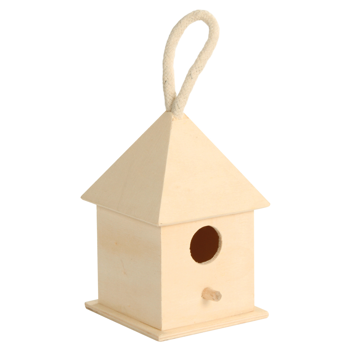 Vogelhaus zum Bemalen 7 x 7 x 11 cm, Fensterdeko mit Aufhänger