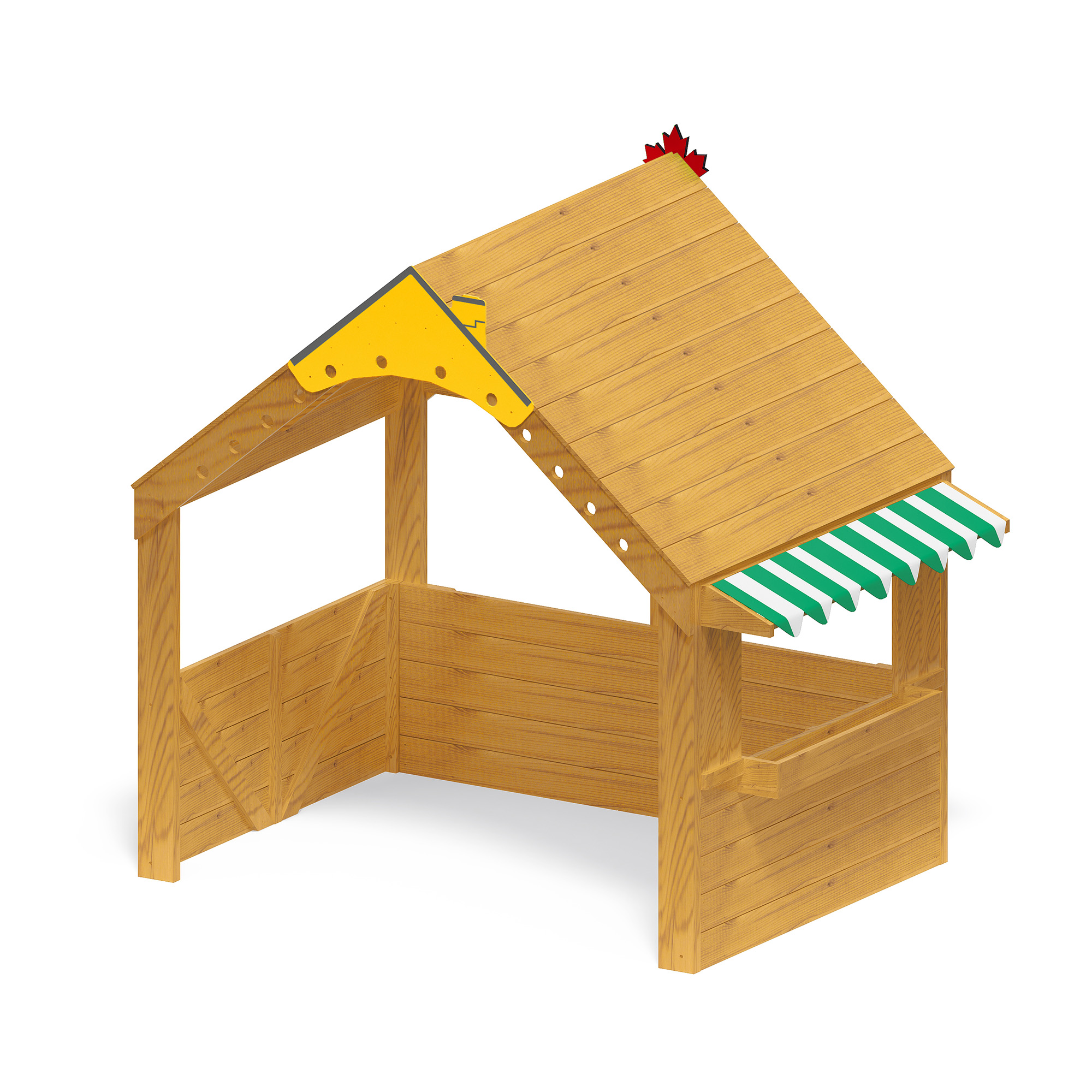Offenes Spielhaus, groß, ohne Boden, aus Holz, Outdoor