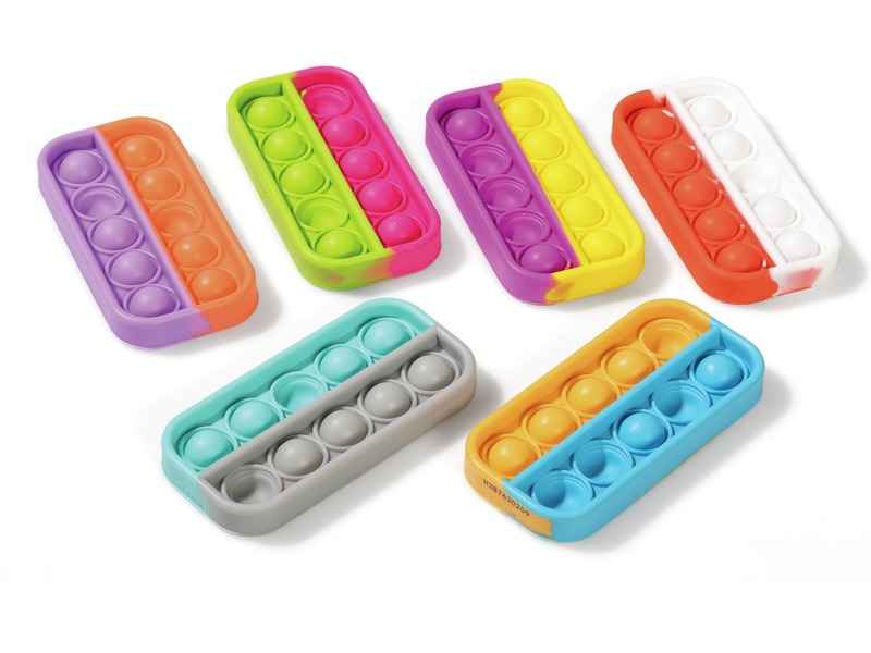 Fidget Pop-it Rechteck aus Silikon, 6 Stück, ab 3 Jahren