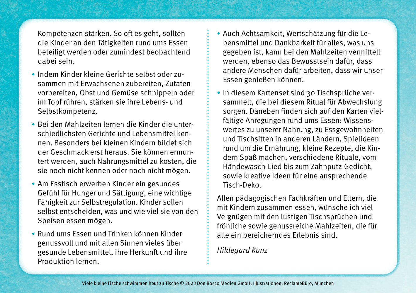 Viele kleine Fische schwimmen heut zu Tische, Kartensatz, 3-7 Jahre