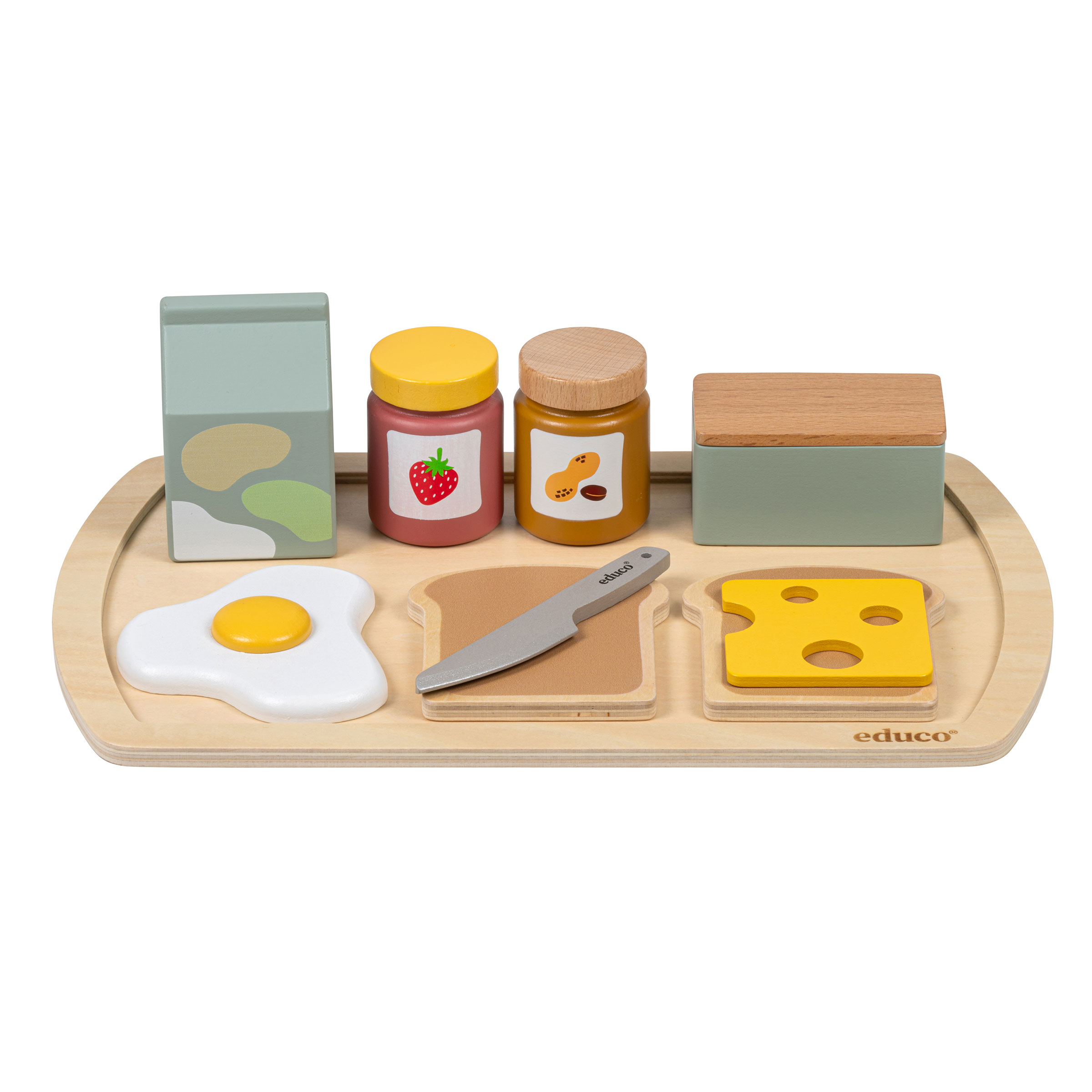 Frühstücksset für die Kinderküche, 10-teilig, Holz
