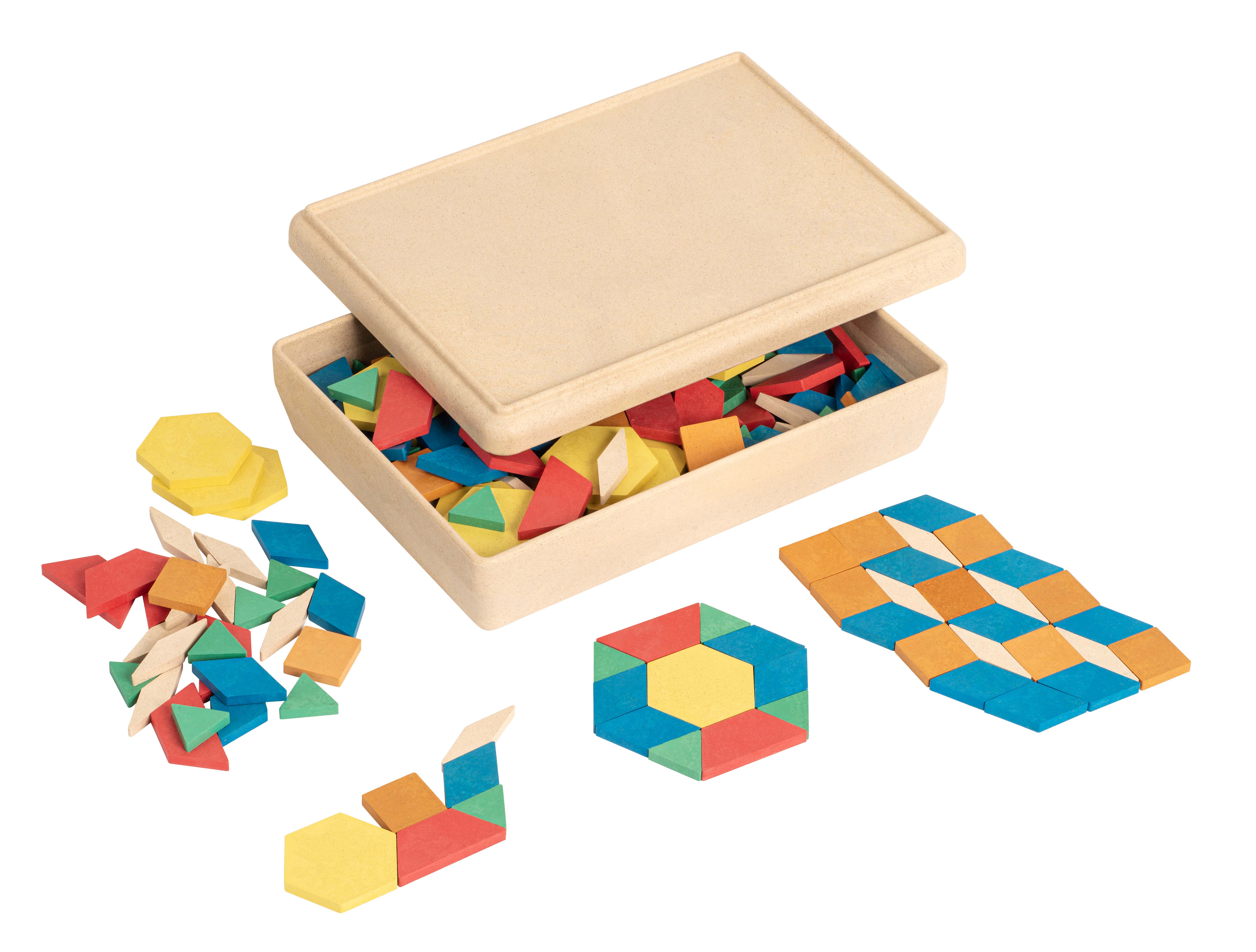 Musterblöcke Pattern Blocks, 125 Teile in ReWOOD-Box