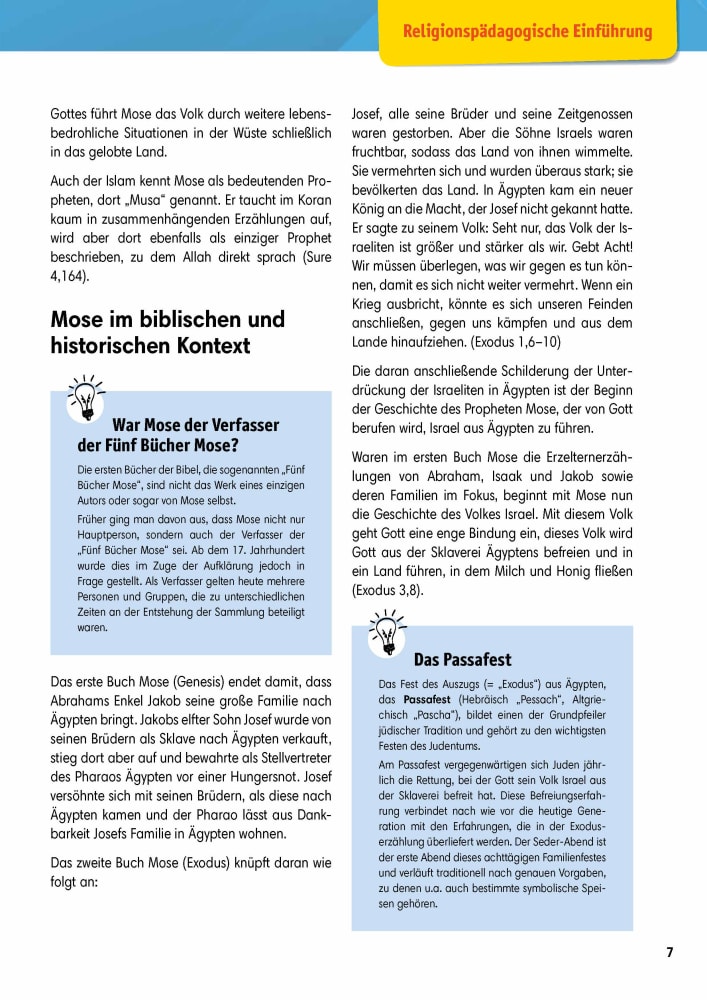 Arbeitsmaterial Grundschule. Stationenlernen Religion: Mose, Prophet Gottes, Sammelmappe