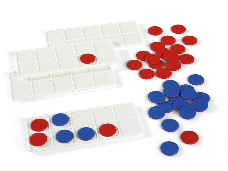 Rechenchips Addition – Rechenspiel mit 4 Tafeln und 40 Spielsteinen, ab 3 Jahren