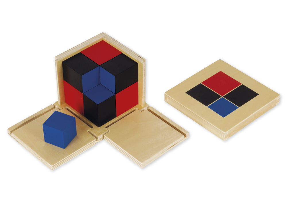 Montessori Binomischer Kubus, Binomischer Würfel in Holzbox