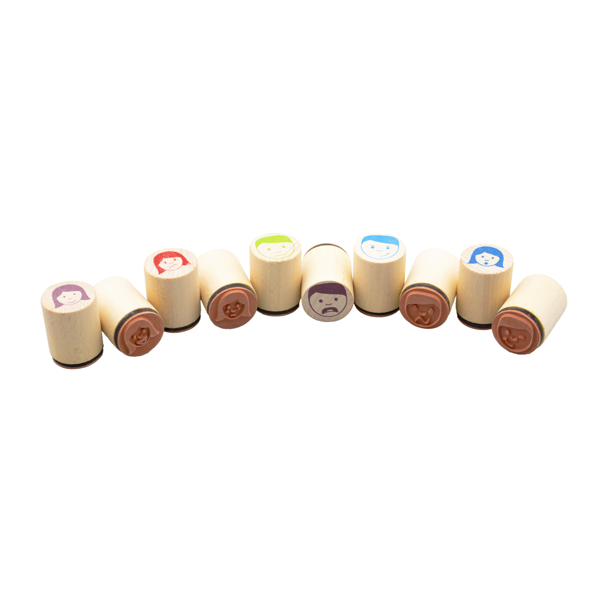 Emotionsstempel 10er Set, Gesichter Motive, Ø 2,5 cm
