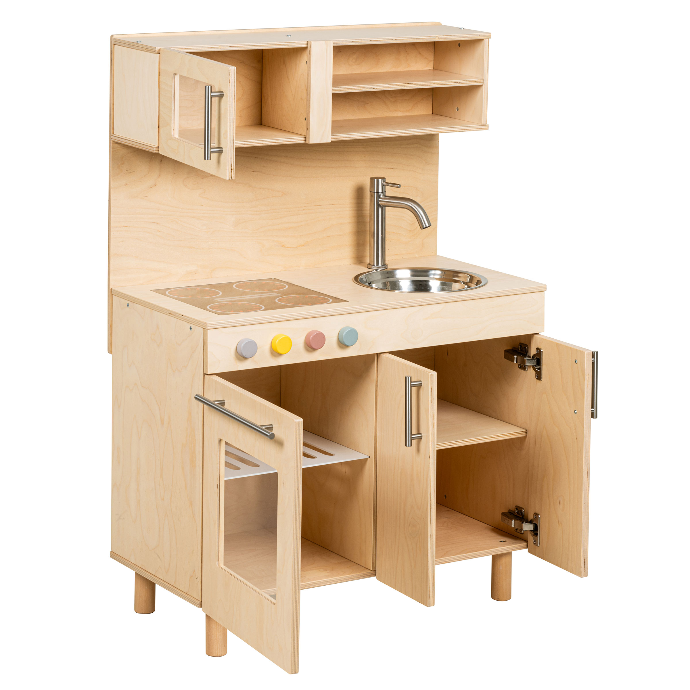Educo Küchenblock - Spielküche aus Holz mit Herd und Spüle